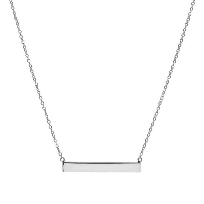 Plain Silver Bar Necklace
