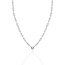 Bezel Set Round Cubic Zirconia Paperclip Necklace in Sterling Silver