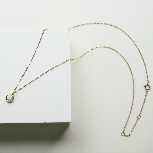 Bezel-Set Opal Necklace