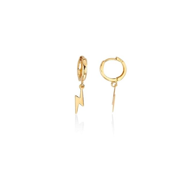 Lighting Bolt Dangle Huggie Earrings
