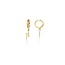 Lightning Bolt Dangle Huggie Earrings in 10K Yellow Gold