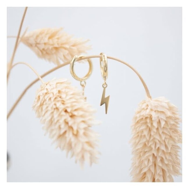 Lighting Bolt Dangle Huggie Earrings