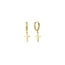 Polished Cross Dangle Huggie Earrings in 10K Yellow Gold