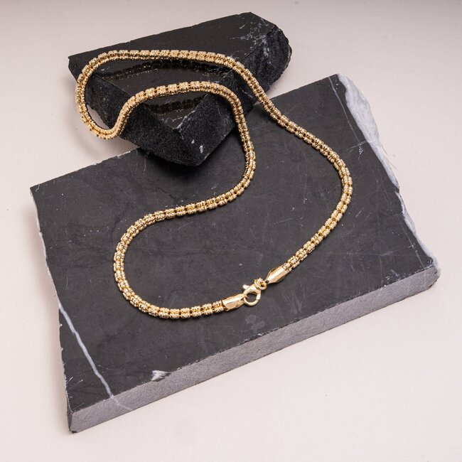 3.9mm Fancy Diamond-Cut Ice Chain in Gold Vermeil Sterling Silver