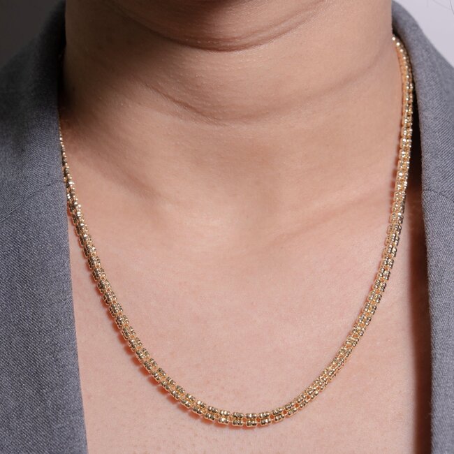 3.9mm Fancy Diamond-Cut Ice Chain in Gold Vermeil Sterling Silver