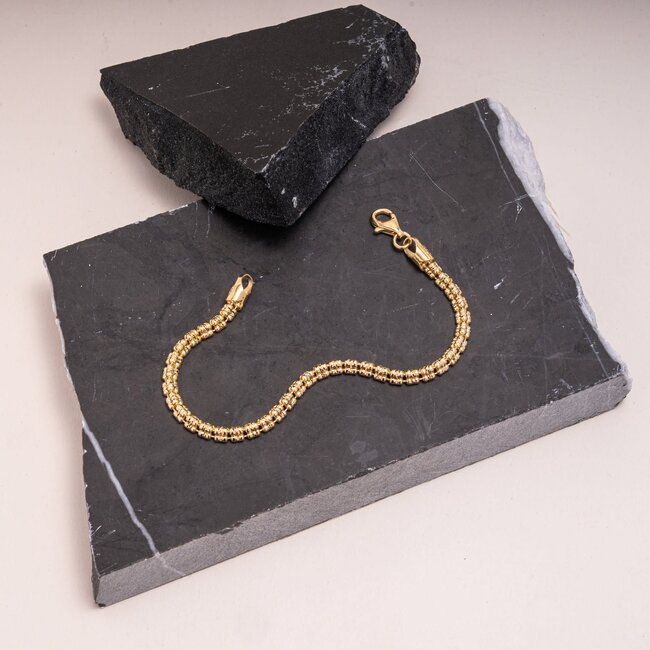 3.9mm Fancy Diamond-Cut Ice Chain Bracelet in Gold Vermeil Sterling Silver