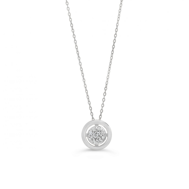 Icicles Pave Circle Pendant