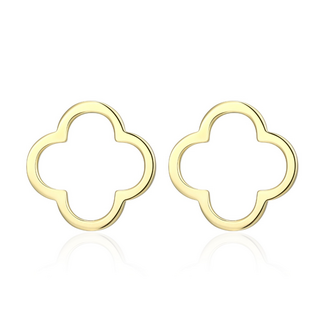 Reign Reign Gold-Plated Open Clover Stud Earrings