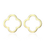 Reign Gold-Plated Open Clover Stud Earrings