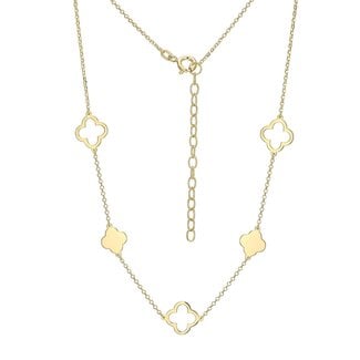 Reign Reign Gold-Plated Open Clover Station Necklace