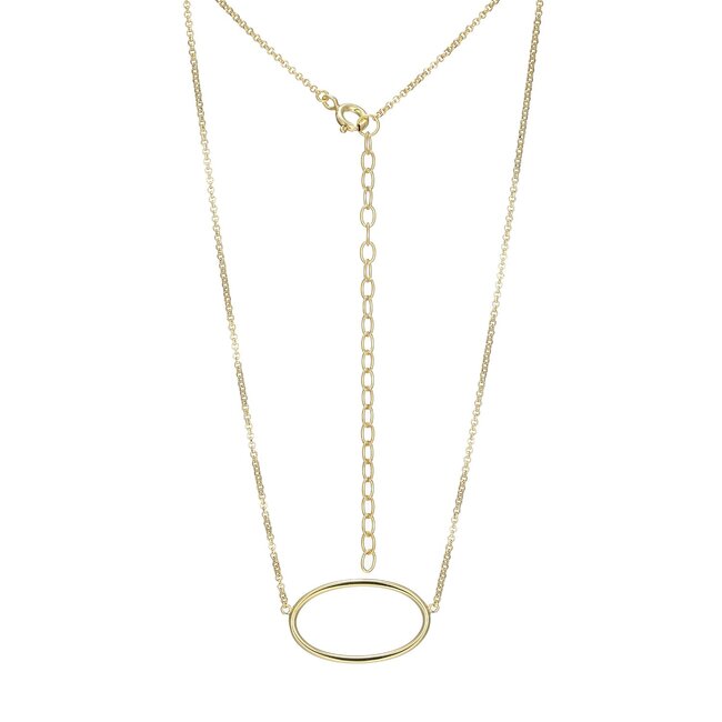 Reign Gold-Plated Oval Open Necklace