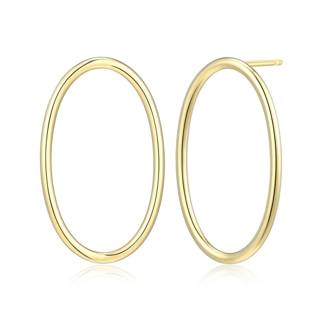 Reign Gold-Plated Oval Open Stud Earrings