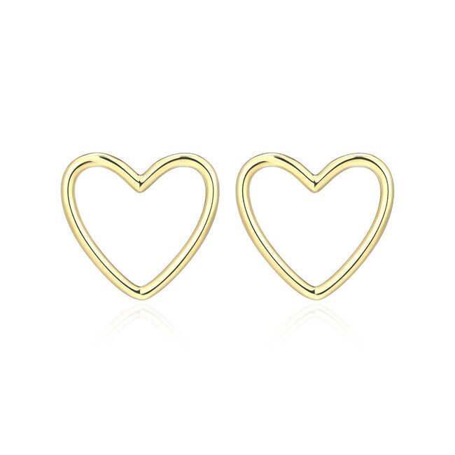Reign Gold-Plated Open Heart Stud Earrings