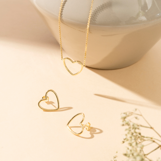 Reign Gold-Plated Open Heart Necklace