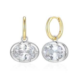 Reign Reign Gold-Plated East-West Cubic Zirconia Hoops