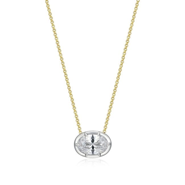 Reign Gold-Plated East-West Cubic Zirconia Necklace