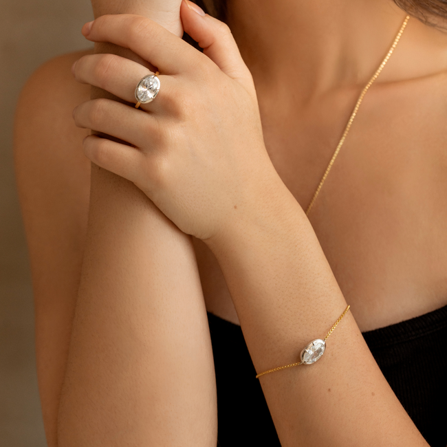 Reign Gold-Plated East-West Cubic Zirconia Bracelet