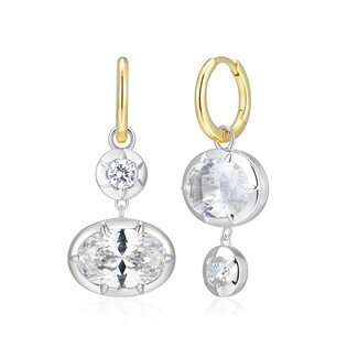 Reign Reign Gold-Plated East-West Cubic Zirconia Hoops