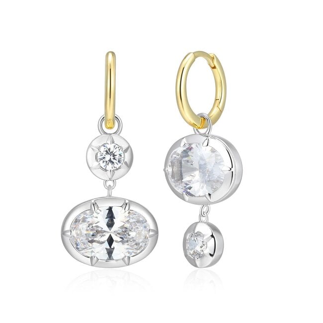Reign Gold-Plated East-West Cubic Zirconia Hoops