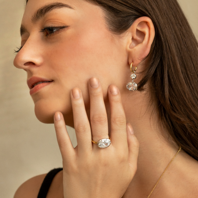 Reign Gold-Plated East-West Cubic Zirconia Hoops