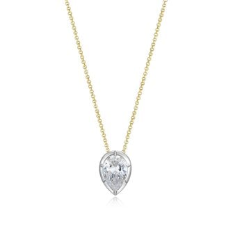 Reign Reign Gold-Plated Pear Cubic Zirconia Necklace