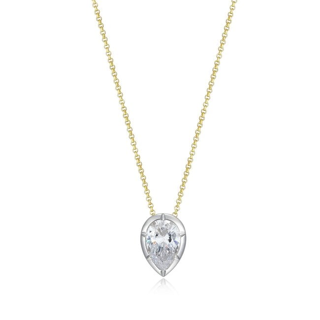 Reign Gold-Plated Pear Cubic Zirconia Necklace