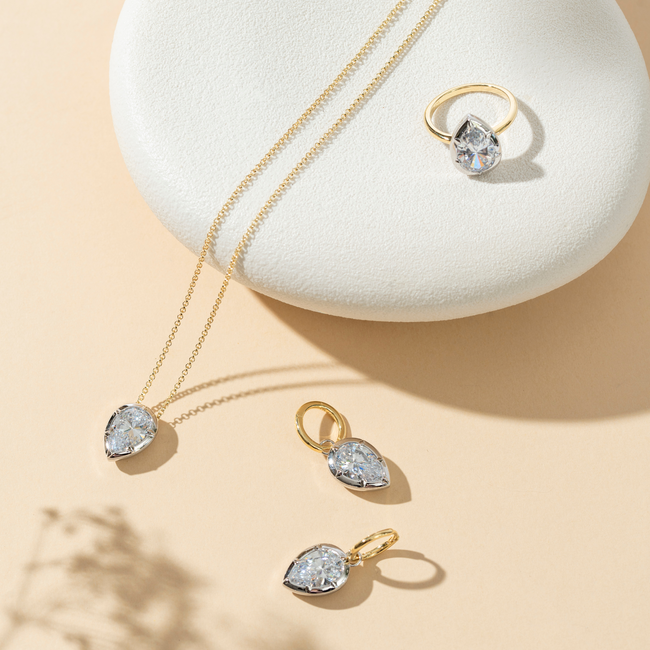 Reign Gold-Plated Pear Cubic Zirconia Necklace