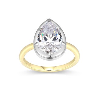 Reign Reign Gold-Plated Pear Cubic Zirconia Ring