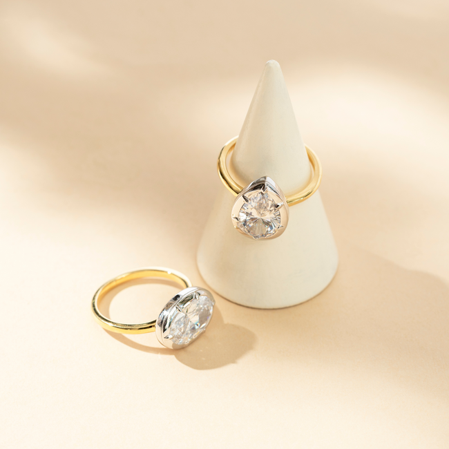 Reign Gold-Plated Pear Cubic Zirconia Ring