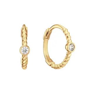 Jackie Gold Jackie Oasis White Topaz Small Hoops