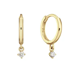 Jackie Gold Jackie Shining Star White Topaz Small Hoops