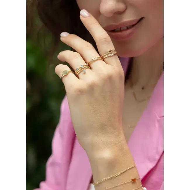 Jackie Triple London Blue Topaz Ring