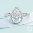Halo Pear Lab Grown Diamond Engagement Ring in 14K White Gold