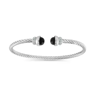 Miss Mimi by Yeal Miss Mimi Black Onyx Twist Cable Bangle