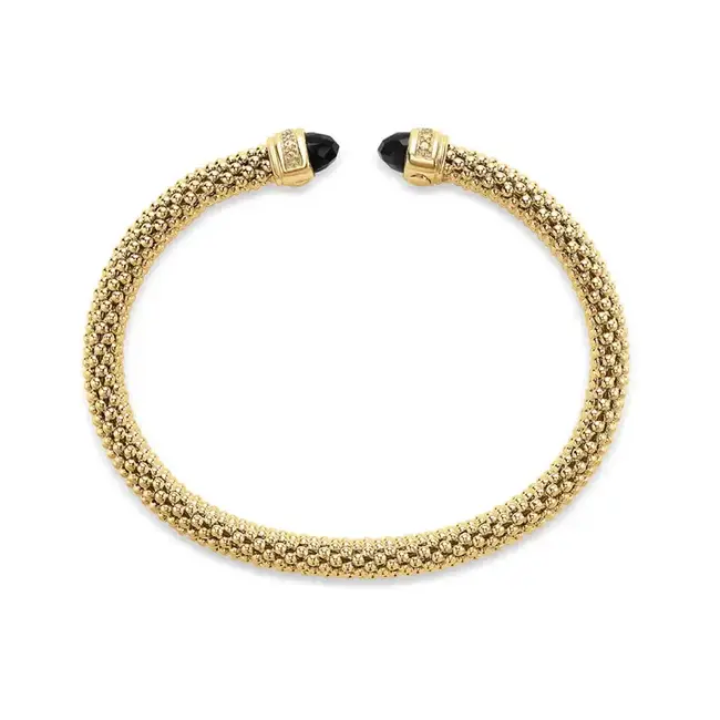 Miss Mimi Gold Vermeil Slip-On Onyx Mesh Bangle