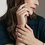TI SENTO Structured Zirconia Crossover Ring in Sterling Silver & Gold Vermeil