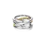 TI SENTO Structured Zirconia Crossover Ring in Sterling Silver & Gold Vermeil