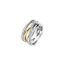 TI SENTO Structured Zirconia Crossover Ring in Sterling Silver & Gold Vermeil