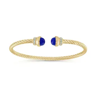 Miss Mimi by Yael Miss Mimi Gold Vermeil Lapis Twist Cable Bangle
