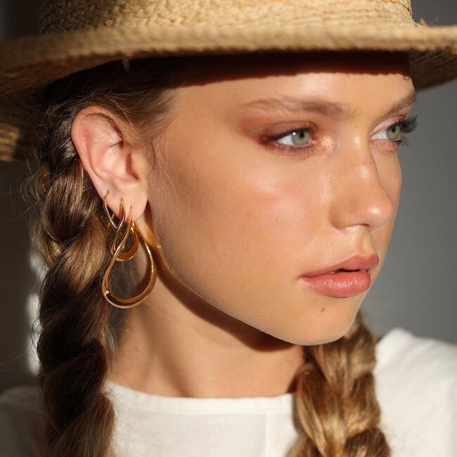 Miss Mimi Gold Vermeil Small Twist Oval Hoops