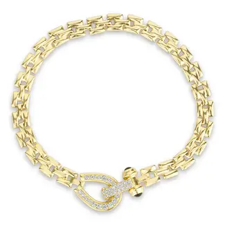 Miss Mimi by Yael Miss Mimi Gold Vermeil Equestrian Square Link Bracelet