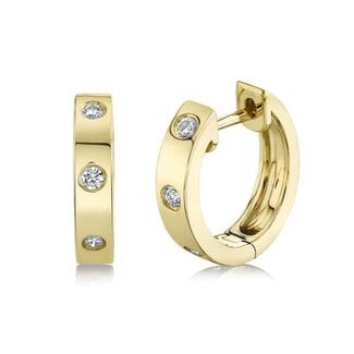 Viva by Spicer Cole Flush Set Diamond Huggies