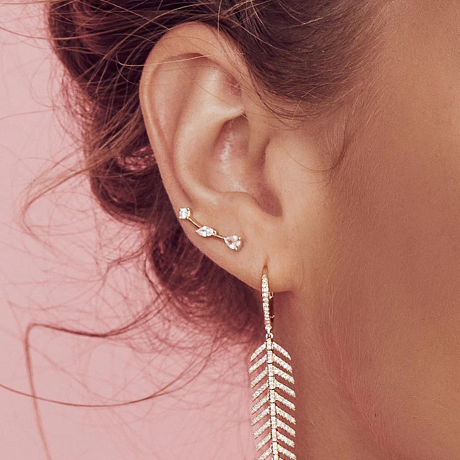 Marquise & Pear Diamond Crawler Earrings