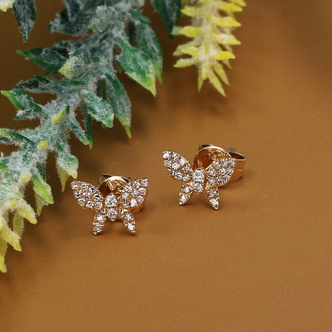 Pave Butterfly Stud Earrings