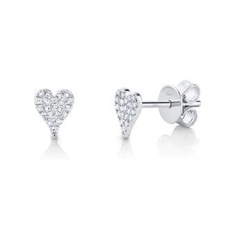 Viva by Spicer Cole Pave Heart Stud Earrings