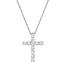 Round Diamond Cross Pendant in 14K White Gold