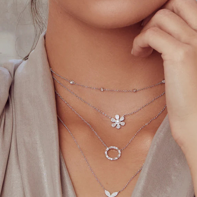 Baguette Circle Necklace