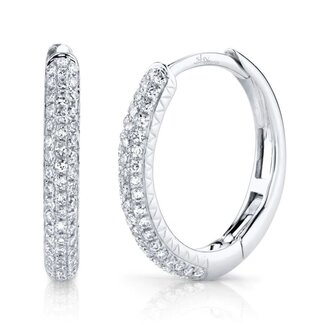 Everyday Diamonds by Spicer Cole Pave  Diamond Hoop Earrings