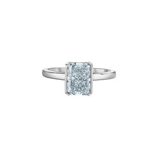Diamond Evolution Radiant Lab Grown Half-Bezel Engagement Ring