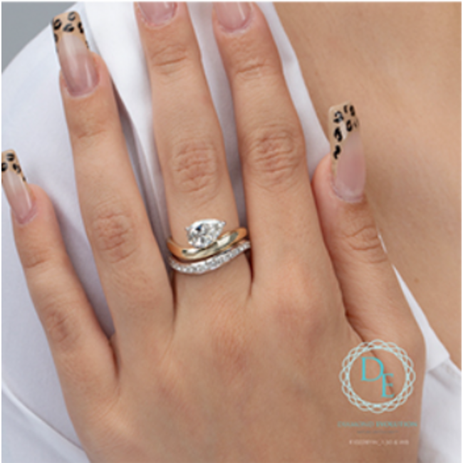 Freeform Pear-Shaped Lab Grown Engagement Ring